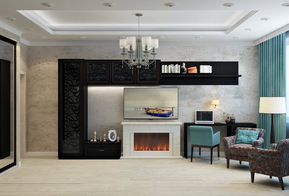 TV-mounted fireplaces