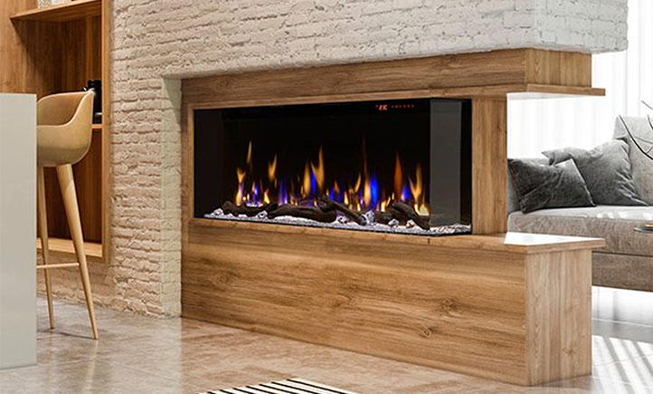 Dimplex Fireplace in half wall configuration.