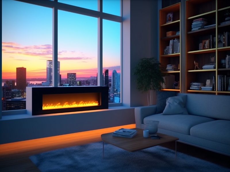 Electric Fireplace in Modern Home