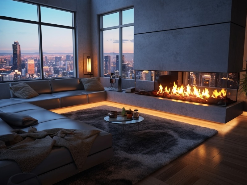 Electric Fireplace in main room