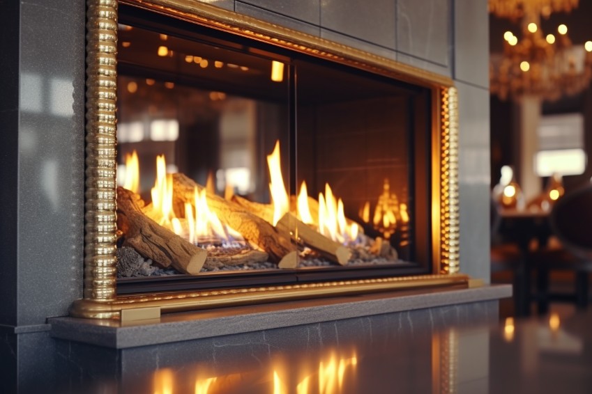 Commercial Grade Restaurant Fireplace with See-thru design