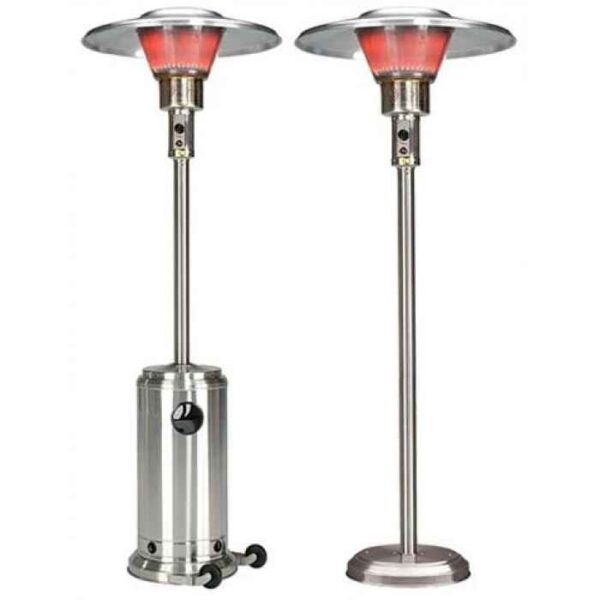 Amantii Outdoor Patio Heater in stainless steel, providing 38,000 BTU/hr of warmth.
