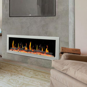 Modern Litedeer Homes Gloria II 48"" wall-mounted electric fireplace with elegant Silver finish
