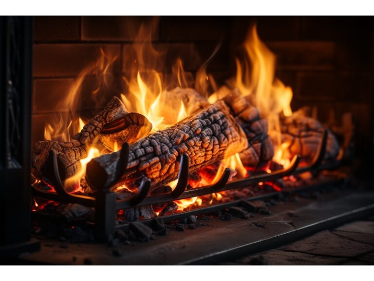 Gas fireplace logs made of ceramic fiber, offering a realistic wood log appearance.