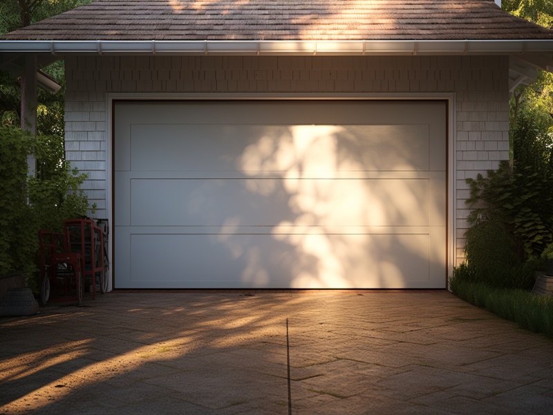 Lightweight aluminum garage door, easy to operate and maintain.