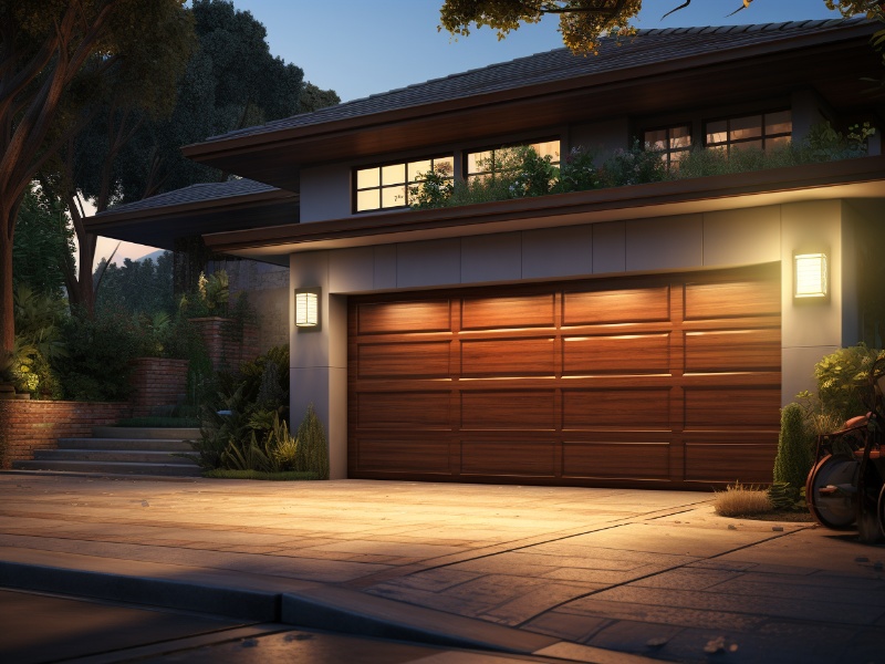 Modern 2 car insulated garage door enhancing energy efficiency and curb appeal.