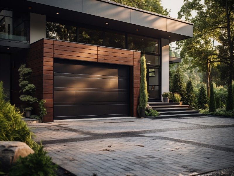 Specialty Raynor garage door designed for unique architectural requirements.