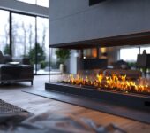 Stylish fireplace in a modern home, highlighting the ideal situations for adding a fireplace.