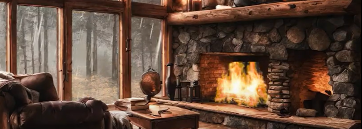 Embrace Tranquility: Cozy Cabin Retreat with Dreifuss Fireplaces