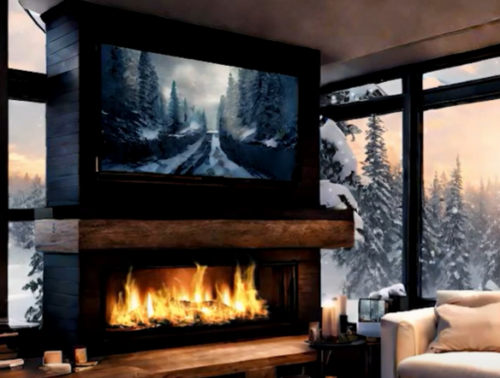 Cozy Fireplace and Relaxing Breeze Sounds