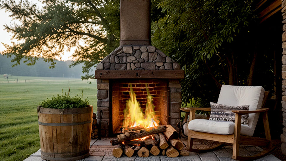 Relaxing Soft Piano Music for Stress Relieve and Good for Sleeping Big Cozy Fireplace in Farm