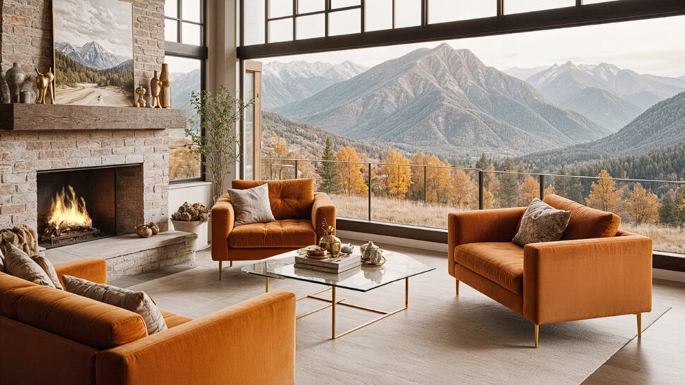 Urban Mountain Serenity Smooth Yoga Music & Crackling Fireplace for Deep Relaxation