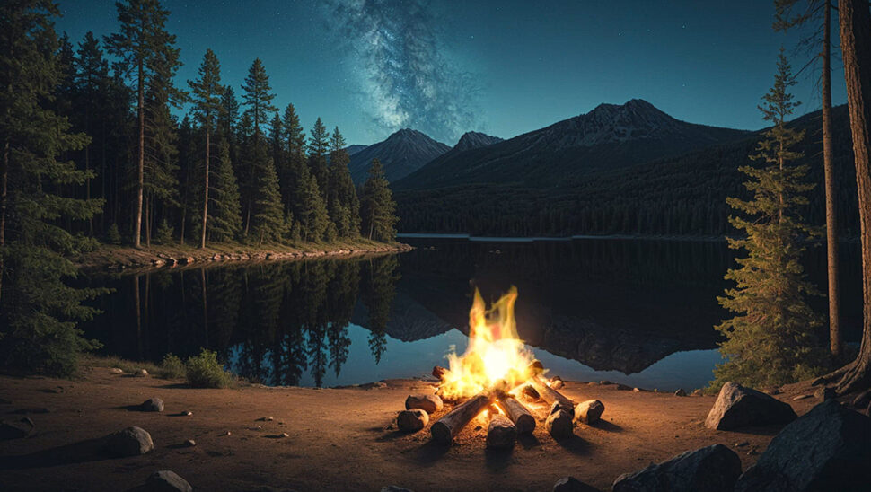 Bonfire Sound with River Ambience for Relaxation and Meditation