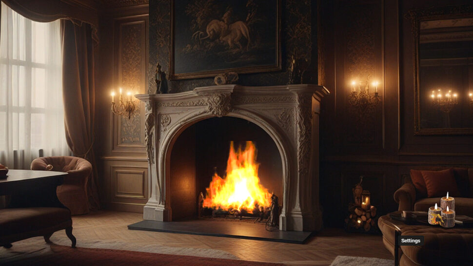 10 Hours Cozy Room Fireplace & Candle Relaxing Crackling Sounds