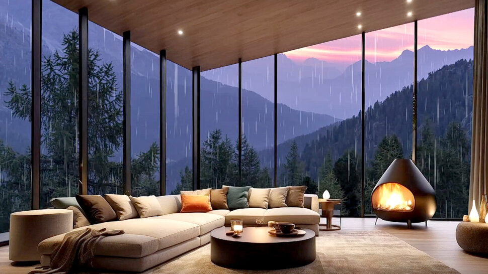 Brown Noise Relaxing Tunes with Thunder and Rainwater for Meditation and Sleep