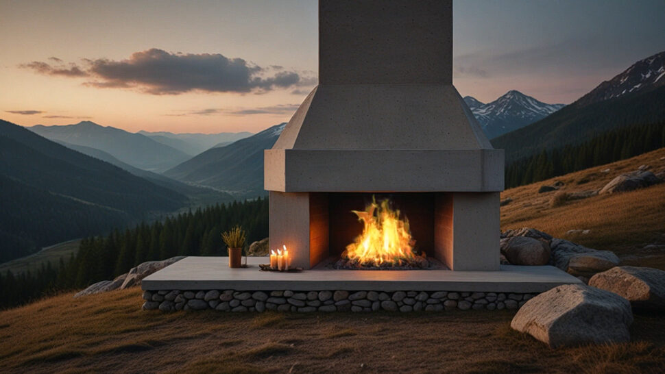 Cozy Mountain Fireplace Relaxing Crackling Sounds Gentle Winds for Relaxation, Meditation, and Sleep