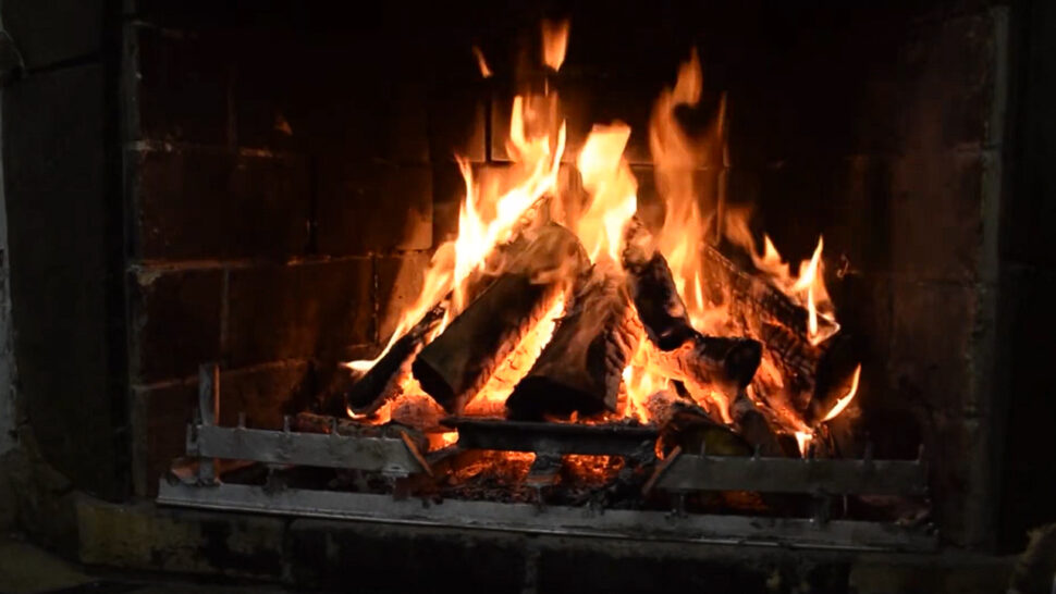 HD Fireplace Flames Serene Crackling Sounds