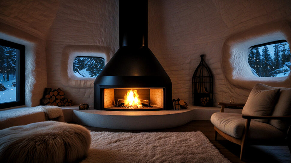 Winter Breeze and Crackling Sounds Inside a Cozy Home for Relaxation and Meditation