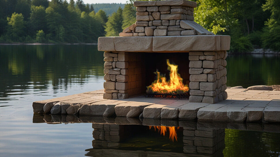 Lakeside Fireplace Serenity Relaxing Music and Crackling Sounds for Cozy Ambiance