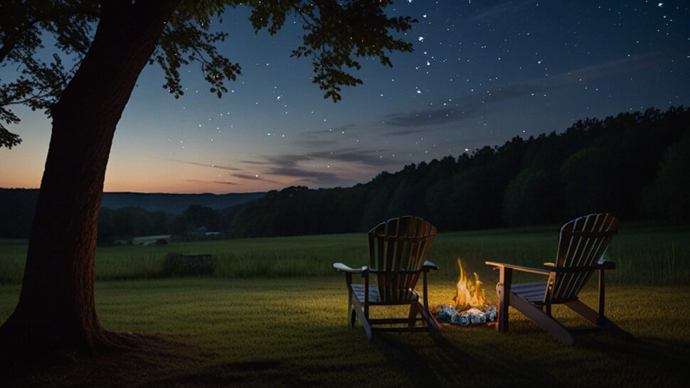 Night Bonfire Relaxing Crackling Sounds with Cricket Serenade for Sleep