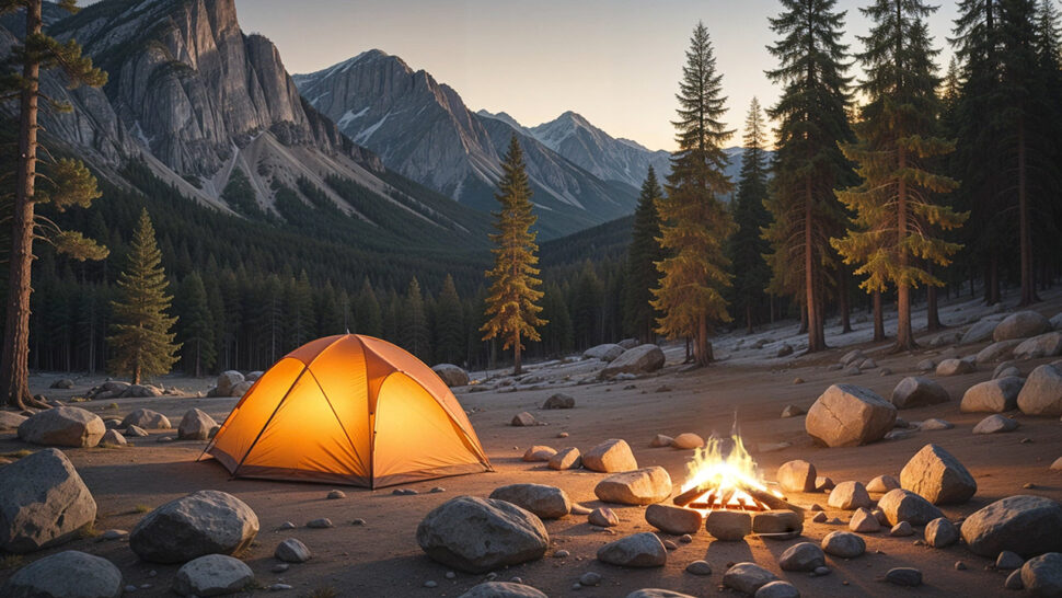 Nighttime Forest Calm Relaxing Music and Firecamp Sounds for Meditation and Sleep