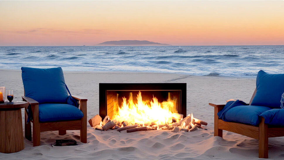 Relaxing Cool Sound of Waves for Sleeping and Study Cozy Fireplace Brown Noise and Pink Noise