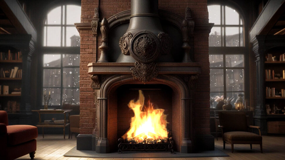 Relaxing Flames in a Cozy Room Fireplace for Winter Comfort and Relaxing Crackling Sounds HD