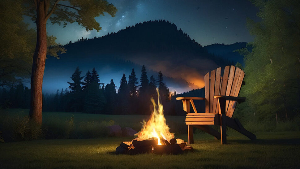 Secrets of Serenity Night Bonfire with Soothing Crackling Sounds