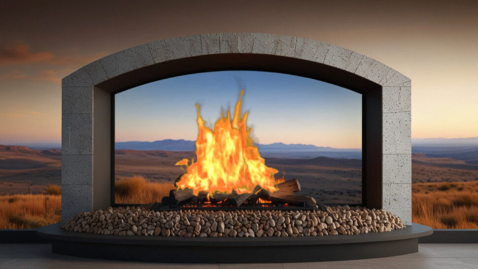 Soft Piano Music Fireplace on the Mountain with White Noise that Sooths for Relaxing and Meditate