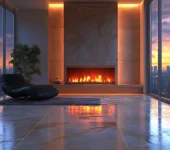 Modern living space with a sleek electric fireplace, exploring its functionality.