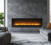 Linear direct vent fireplace in a contemporary home, highlighting its industry-preferred features.