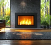 A well-maintained chimney and fireplace in a stylish home, emphasizing proper flue care.