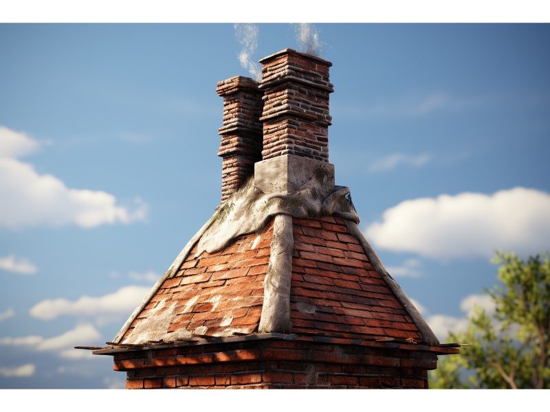 Vertical fireplace flue extending from the fireplace to the chimney top