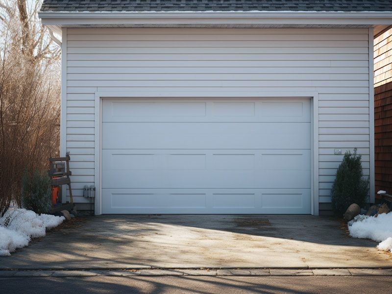 Classic white roll up garage doors, properly priced for your budget.