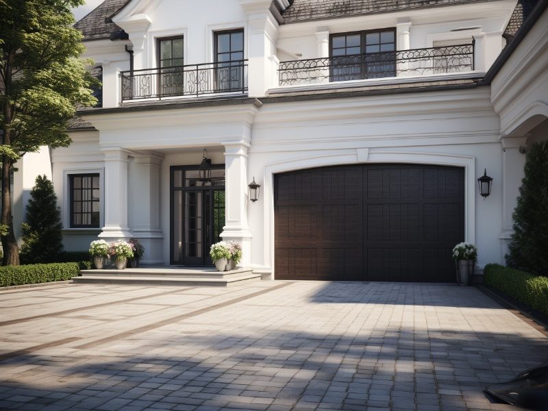 Garage door working properly with maintained cables and springs.