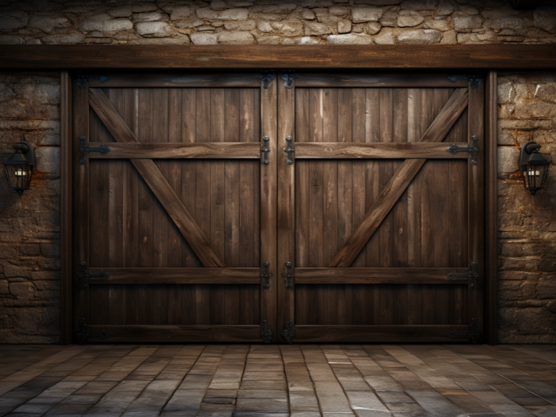 Swing open garage door in elegant style enhancing a home's exterior