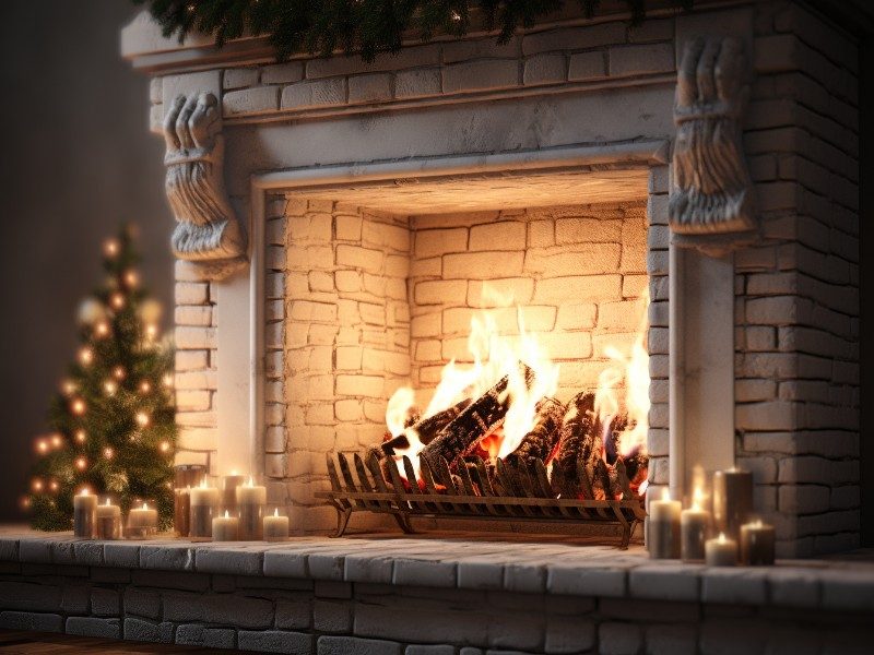 Step by step guide on how to clean a brick fireplace.