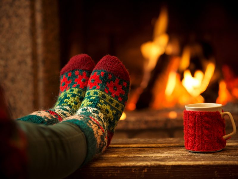 winter fireplace